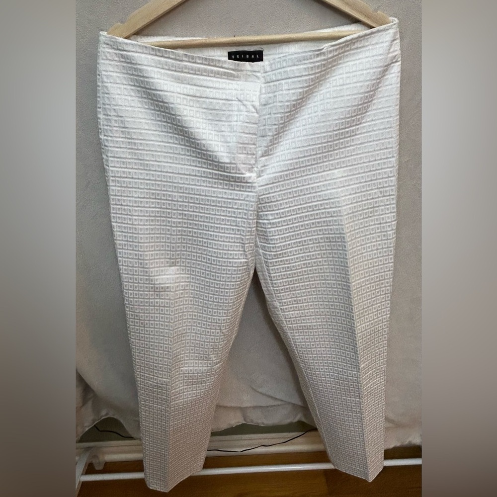 Tribal White Textured women’s Dress Pants